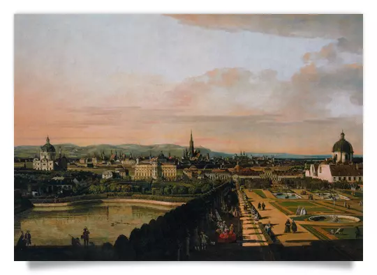 Postkarte: Wien, vom Belvedere aus gesehen