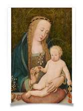 Postkarte: Holbein - Maria, dem Kind einen Granatapfel reichend