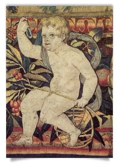 Postkarte: Tapisserie - Puto auf Armilarsphäre