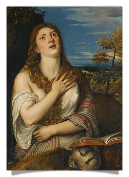 Postkarte: Die heilige Maria Magdalena als Büßerin