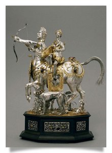 Postcard: Clock with Diana on a Centaur