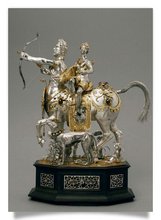 Postkarte: Figurenuhr mit Diana auf dem Kentauren