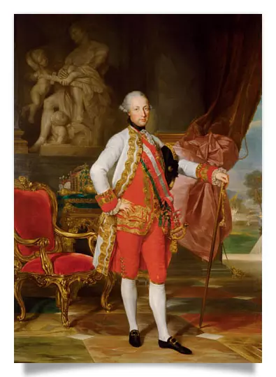 Postcard: Emperor Joseph II with the Statue of Mars