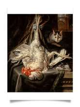 Postcard: Hoogstraten - Poultry Still Life with a Cat