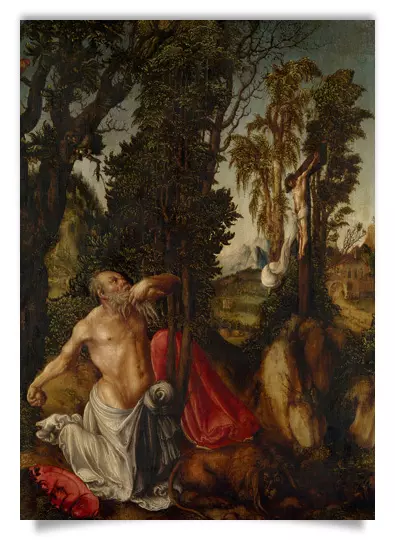 Postkarte: Büßender Hl. Hieronymus