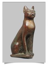 Postcard: Statue of a sitting Cat