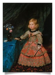 Postkarte: Infantin Margarita Teresa in rosafarbenem Kleid