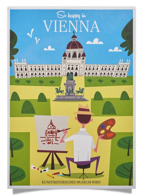 Postcard So happy in Vienna.Kunsthistorisches Museum Wien : KHM