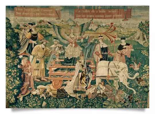Postkarte: Tapisserie: Der Triumph des Ruhmes über den Tod
