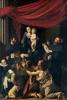 Poster: Caravaggio - Rosenkranzmadonna