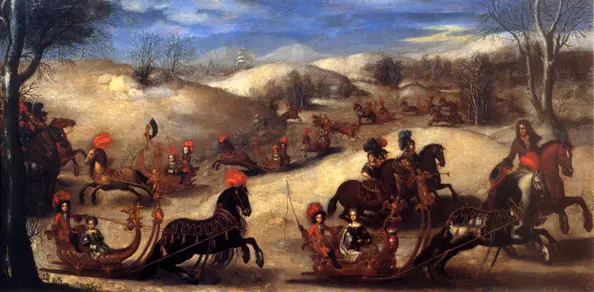 Greeting Card: Sleigh ride with Princes and Princesses from the House of Habsburg and Lorraine