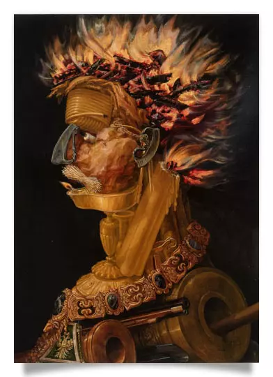 Postkarte: Arcimboldo - Feuer
