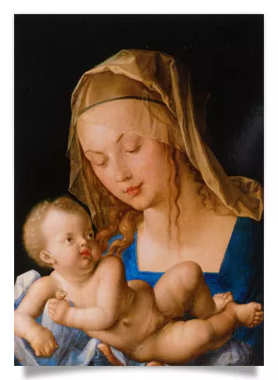Postcard: Virgin and Child with a Pear