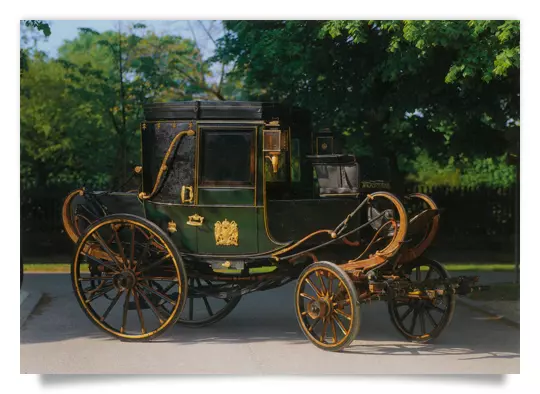 Postkarte: Frauen-Reisewagen des Wiener Hofes