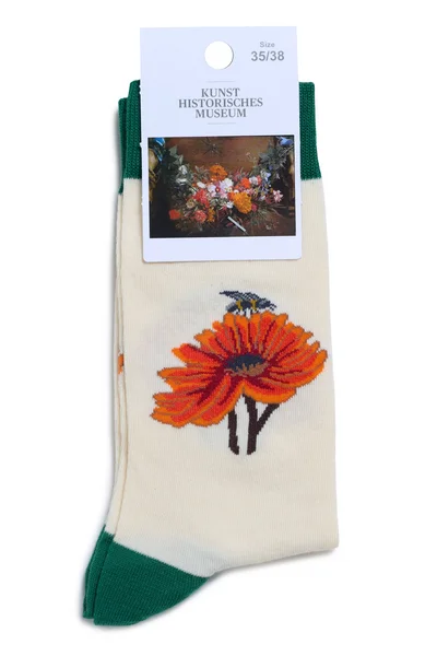 Socken: Wautier - Blumengirlande mit Libellen