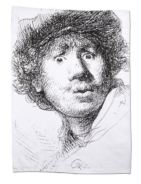 Tea Towel: Rembrandt - Self Portrait