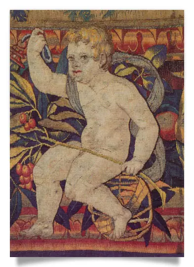 Postkarte: Putto auf Armillarsphäre