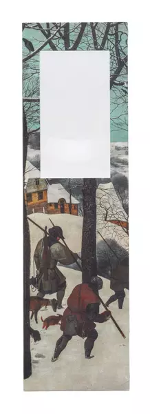 Bookmark with Magnifying Glass: Hunters in the Snow